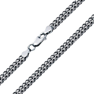 ПТГч-80 Цепь(питон граненый черненый) (Ag 925)