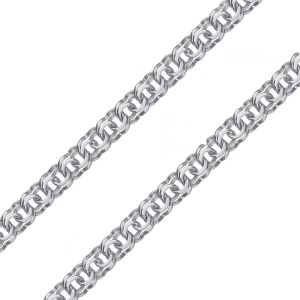 БГр-120 Цепь(бисмарк граненый родированный) (Ag 925)