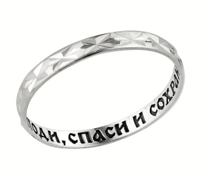 8-160 Кольцо из серебра штамп с алмазной огранкой