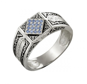 8-080-3 Кольцо (Ag 925) частично чернёные