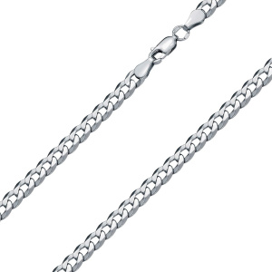 ПГПр-80 Цепь(панцирь граненый плоский родированный) (Ag 925*)