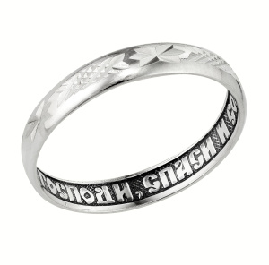 8-157 Кольцо из серебра штамп с алмазной огранкой