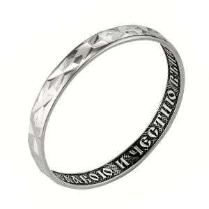 8-120 Кольцо серебряное венчальное с алмазной огранкой