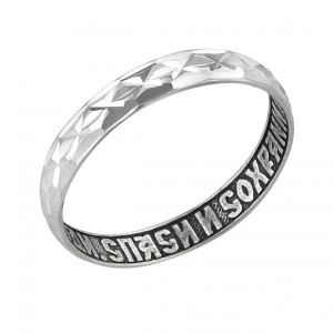 8-151 Кольцо из серебра штамп с алмазной огранкой