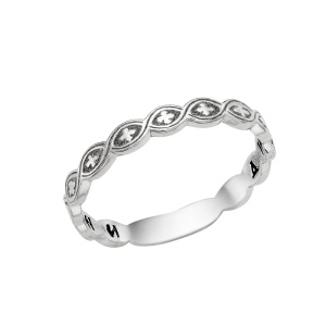 8-314-3 Кольцо из серебра частично черненое литьё