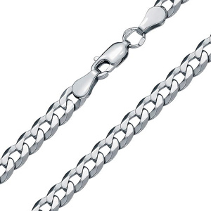 ПГПр-140 Цепь(панцирь граненый плоский родированный) (Ag 925*)