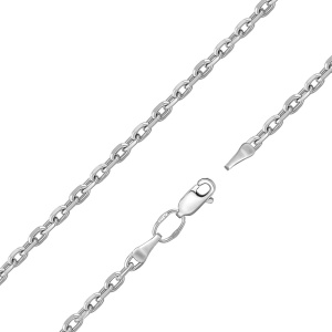 ЯГр-80 Цепь(якорь граненый родированный) (Ag 925)