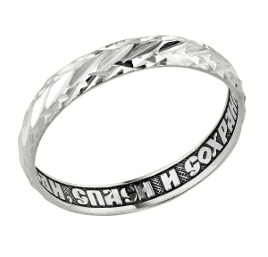 8-150 Кольцо из серебра штамп с алмазной огранкой