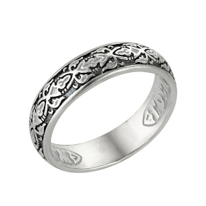 8-002-3 Кольцо (Ag 925)  частично-черненое