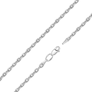 ЯГр-50 Цепь (якорь граненый родированный) (Ag 925)