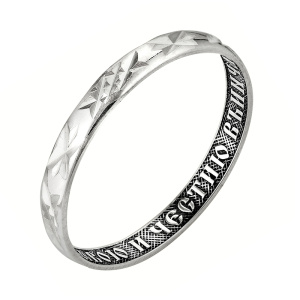 8-123 Кольцо серебряное венчальное с алмазной огранкой