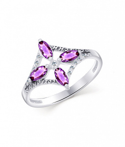 8-312-3 Кольцо из серебра частично черненое литьё