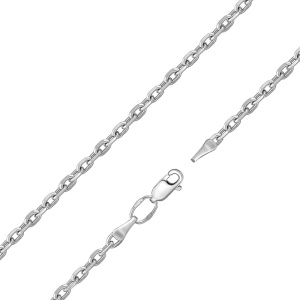 ЯГр-70 Цепь (якорь граненый родированный) (Ag 925)