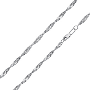 СНр-40 Цепь (сингапур родированный) (Ag 925)