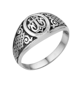 8-306-3 Кольцо из серебра частично черненое литьё
